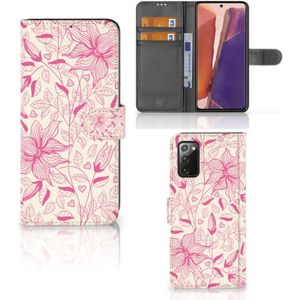 Samsung Galaxy Note 20 Hoesje Pink Flowers
