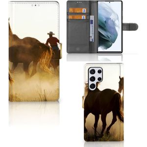 Samsung Galaxy S22 Ultra Telefoonhoesje met Pasjes Design Cowboy
