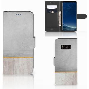 Samsung Galaxy S8 Book Style Case Wood Concrete