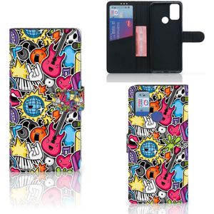 Alcatel 1S (2021) Wallet Case met Pasjes Punk Rock