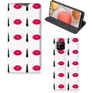 Samsung Galaxy A42 Hoesje met Magneet Lipstick Kiss