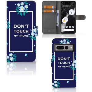 Google Pixel 7 Pro Portemonnee Hoesje Flowers Blue DTMP