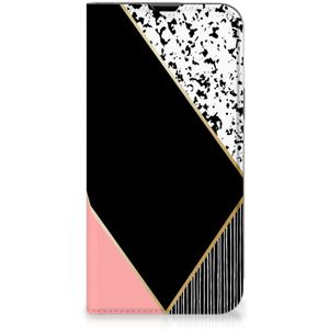 iPhone 13 Pro Max Stand Case Zwart Roze Vormen