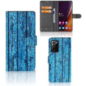 Samsung Galaxy Note20 Ultra Book Style Case Wood Blue