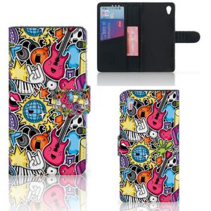 Sony Xperia Z3 Wallet Case met Pasjes Punk Rock