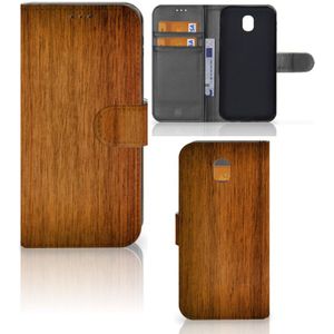Samsung Galaxy J5 2017 Book Style Case Donker Hout