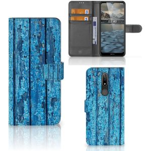 Nokia 2.4 Book Style Case Wood Blue