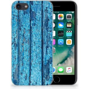 iPhone SE 2022 | SE 2020 | 8 | 7 Bumper Hoesje Wood Blue