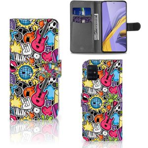 Samsung Galaxy A51 Wallet Case met Pasjes Punk Rock