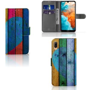 Huawei Y6 (2019) Book Style Case Wood Heart - Cadeau voor je Vriend