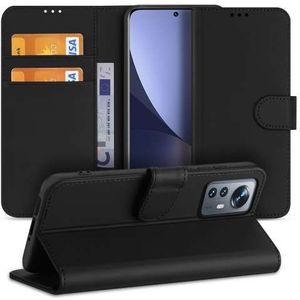 Book Case Telefoonhoesje voor de Xiaomi 12 Pro Zwart met Pasjeshouder