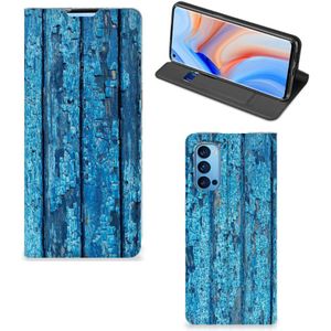 OPPO Reno4 Pro 5G Book Wallet Case Wood Blue