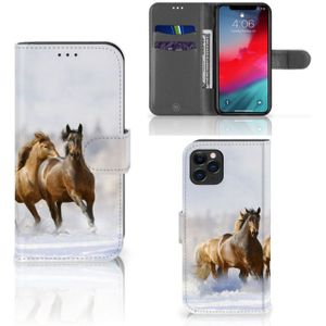 Apple iPhone 11 Pro Telefoonhoesje met Pasjes Paarden