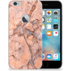 Apple iPhone 6 Plus | 6s Plus TPU Siliconen Hoesje Marmer Oranje