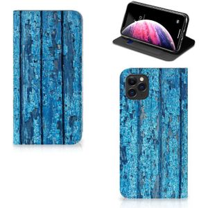 Apple iPhone 11 Pro Max Book Wallet Case Wood Blue