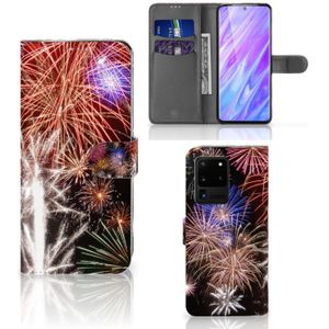 Samsung Galaxy S20 Ultra Wallet Case met Pasjes Vuurwerk