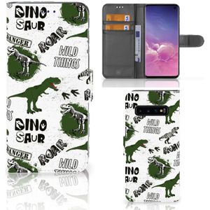 Telefoonhoesje met Pasjes voor Samsung Galaxy S10 Dinosaurus