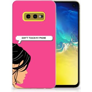 Samsung Galaxy S10e Silicone-hoesje Woman Don't Touch My Phone