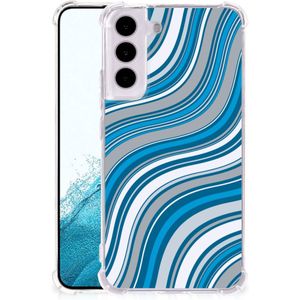 Samsung Galaxy S22 Doorzichtige Silicone Hoesje Waves Blue