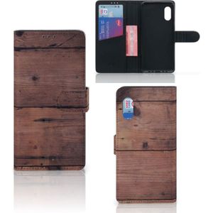 Samsung Xcover Pro Book Style Case Old Wood