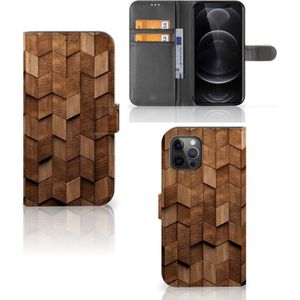 Book Style Case voor Apple iPhone 12 Pro Max Wooden Cubes