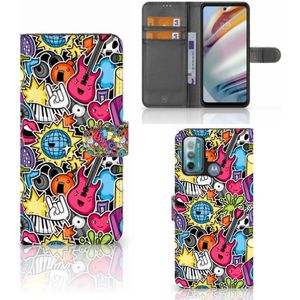 Motorola Moto G60 Wallet Case met Pasjes Punk Rock