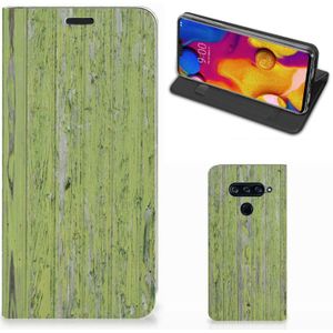 LG V40 Thinq Book Wallet Case Green Wood