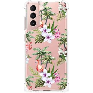 Samsung Galaxy S21 FE Case Anti-shock Flamingo Palms