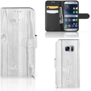 Samsung Galaxy S7 Book Style Case White Wood