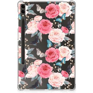 Samsung Galaxy Tab S9 Plus Siliconen Hoesje Butterfly Roses