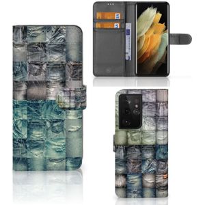 Wallet Case met Pasjes Samsung Galaxy S21 Ultra Spijkerbroeken