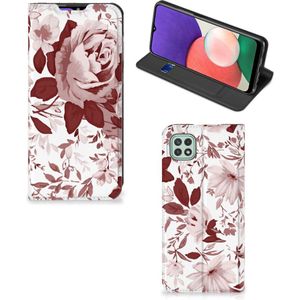 Bookcase Samsung Galaxy A22 5G Watercolor Flowers