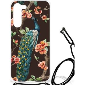 Samsung Galaxy S23 Plus Case Anti-shock Pauw met Bloemen