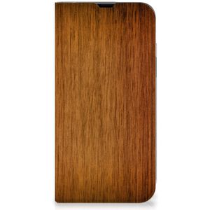iPhone 13 Pro Max Book Wallet Case Donker Hout