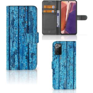 Samsung Galaxy Note 20 Book Style Case Wood Blue