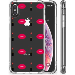 Apple iPhone Xs Max Doorzichtige Silicone Hoesje Lipstick Kiss