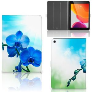 iPad 10.2 2019 | iPad 10.2 2020 | 10.2 2021 Tablet Cover Orchidee Blauw - Cadeau voor je Moeder