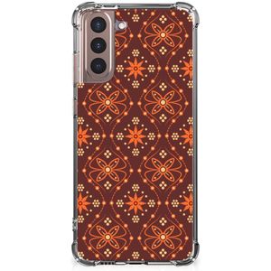 Samsung Galaxy S21 Plus Doorzichtige Silicone Hoesje Batik Brown