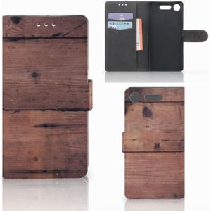 Sony Xperia XZ1 Book Style Case Old Wood