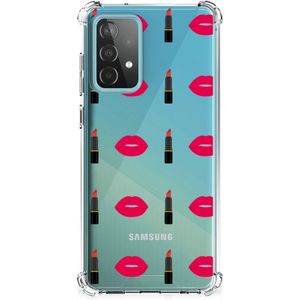 Samsung Galaxy A52 4G/5G Doorzichtige Silicone Hoesje Lipstick Kiss