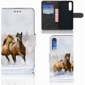 Huawei P30 Telefoonhoesje met Pasjes Paarden