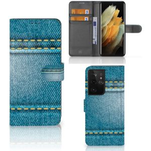 Samsung Galaxy S21 Ultra Wallet Case met Pasjes Jeans