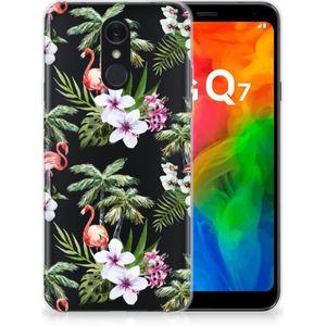 LG Q7 TPU Hoesje Flamingo Palms