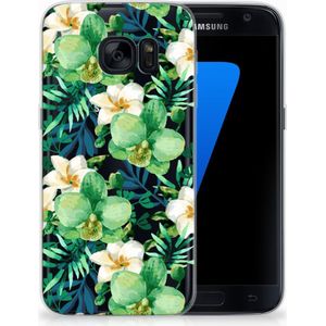 Samsung Galaxy S7 TPU Case Orchidee Groen