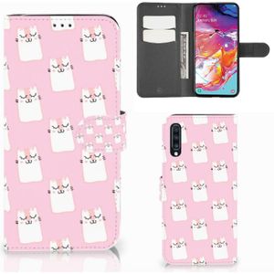 Samsung Galaxy A70 Telefoonhoesje met Pasjes Sleeping Cats