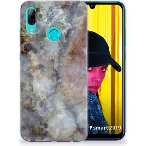 Huawei P Smart 2019 TPU Siliconen Hoesje Marmer Grijs