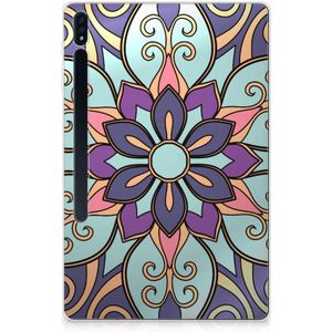 Samsung Galaxy Tab S7 Plus | S8 Plus Siliconen Hoesje Purple Flower