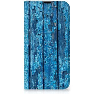 iPhone 13 Pro Book Wallet Case Wood Blue