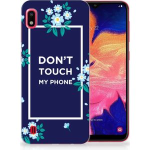 Samsung Galaxy A10 Silicone-hoesje Flowers Blue DTMP