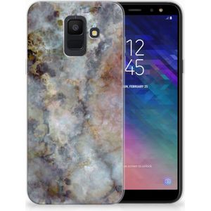 Samsung Galaxy A6 (2018) TPU Siliconen Hoesje Marmer Grijs